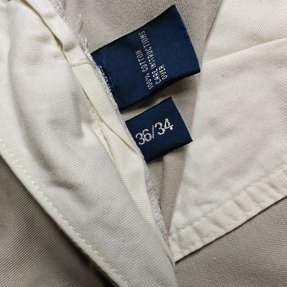 VTG Polo Ralph Lauren Mens Chino Pants 36x34 Khaki Tan Cotton Straight Leg